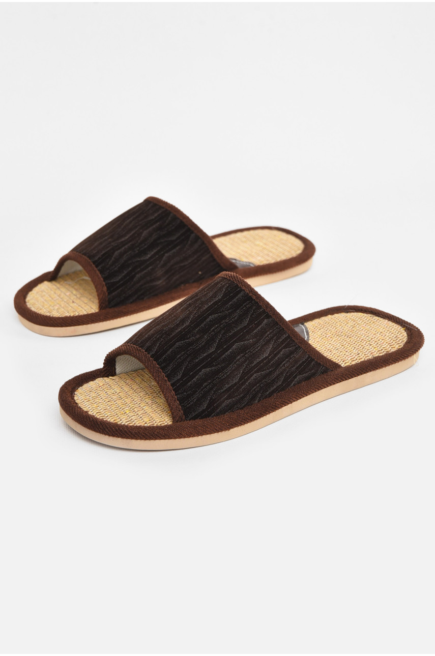 Капці кімнатні чоловічі коричневого кольору В60 210789