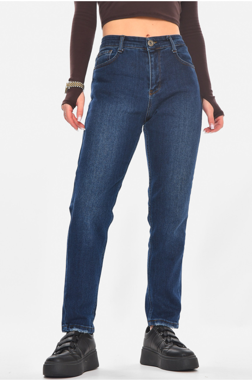 Джинсы женские однотонные синего цвета 1968 210792