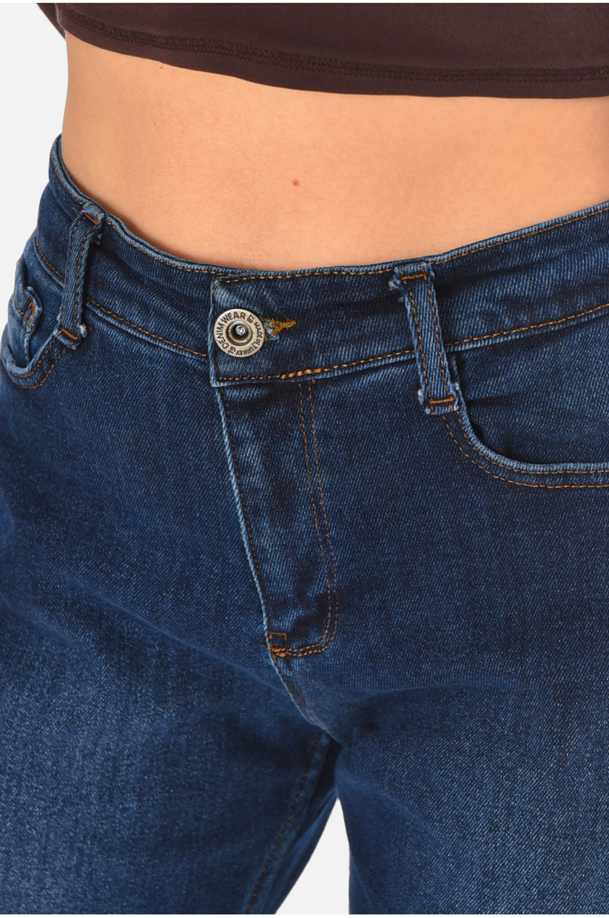 Джинсы женские однотонные синего цвета 1968 210792