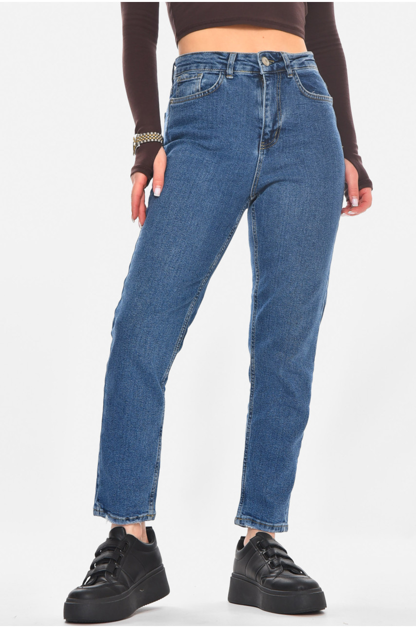 Джинсы женские однотонные синего цвета 0142 210793