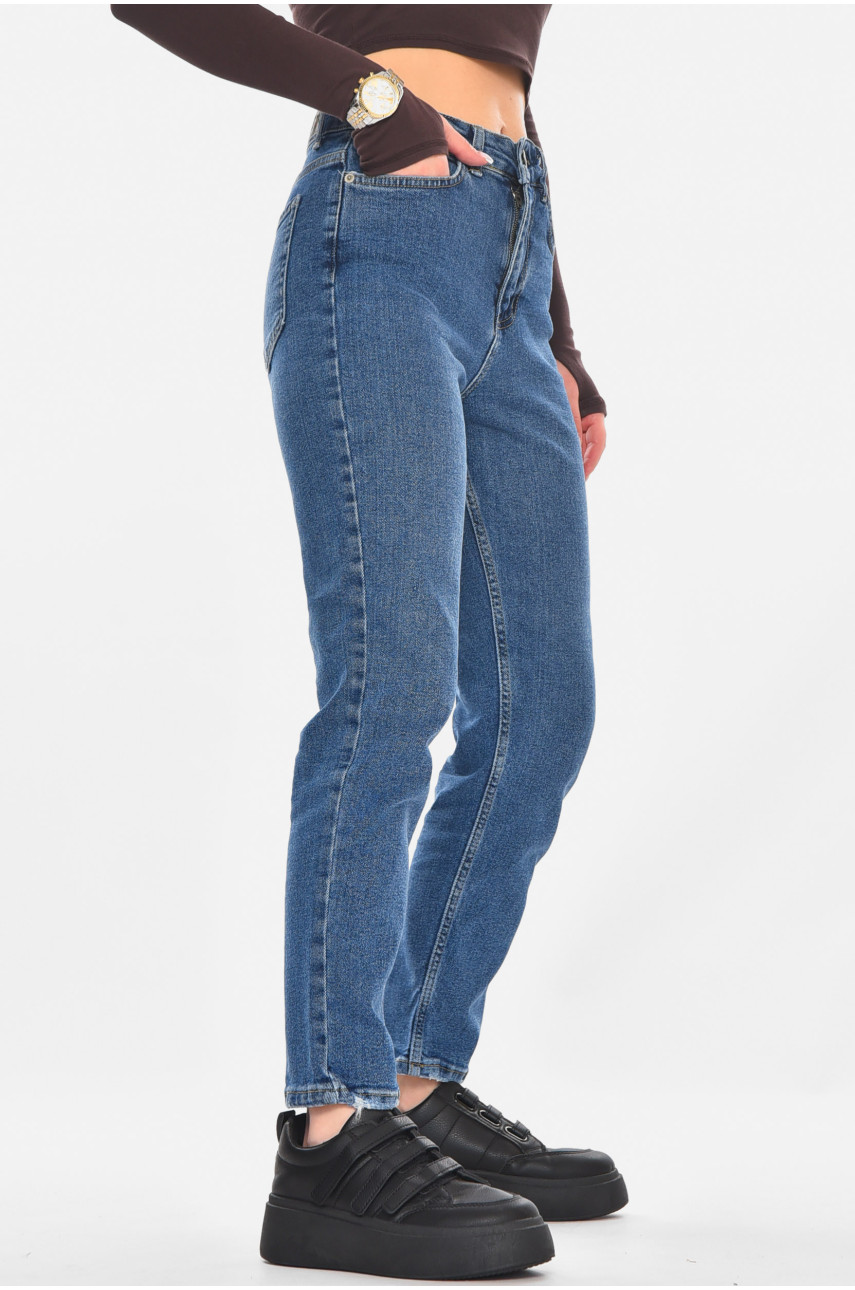 Джинсы женские однотонные синего цвета 0142 210793