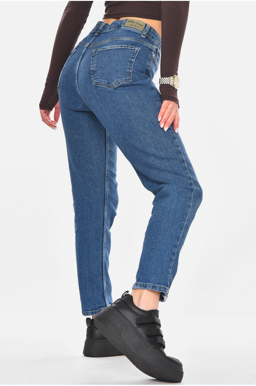 Джинсы женские однотонные синего цвета 0142 210793