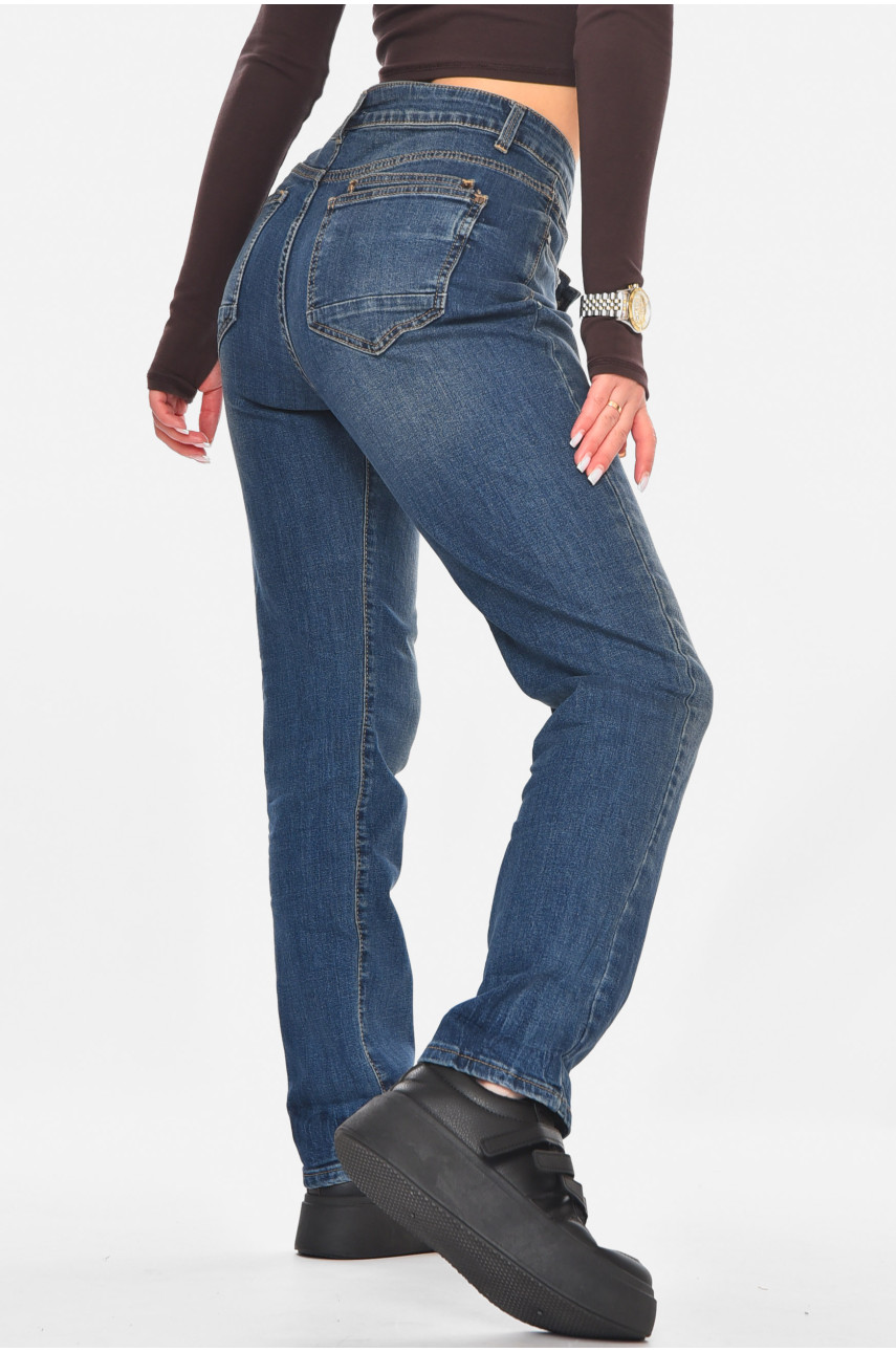 Джинсы женские однотонные тёмно-синего цвета 305 210794