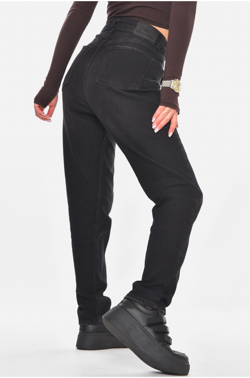 Джинсы женские однотонные черного цвета 3021 210795