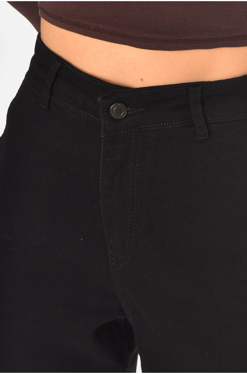 Джинсы женские однотонные черного цвета 1999 210796
