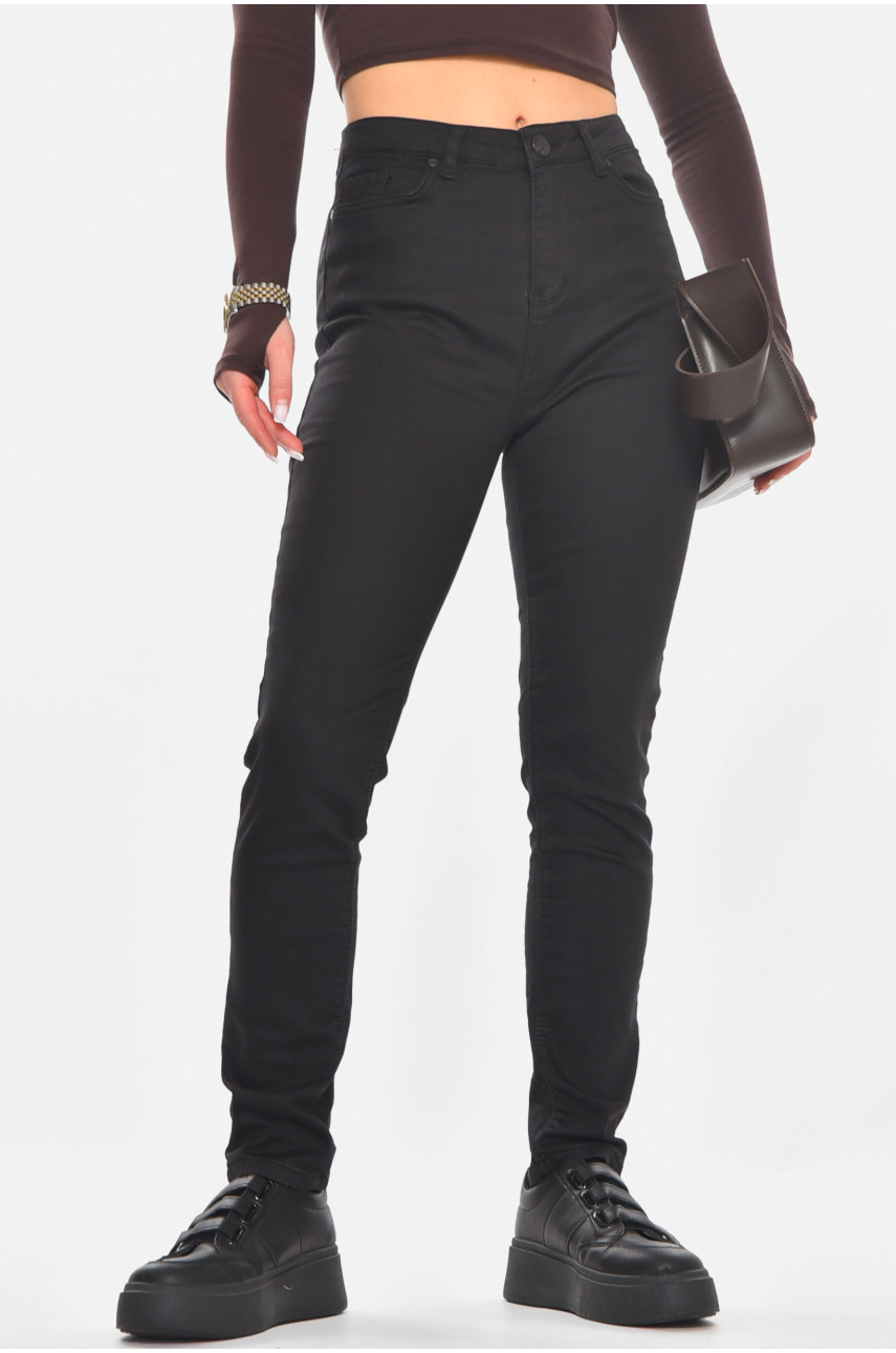 Джинсы женские однотонные черного цвета 826 210798