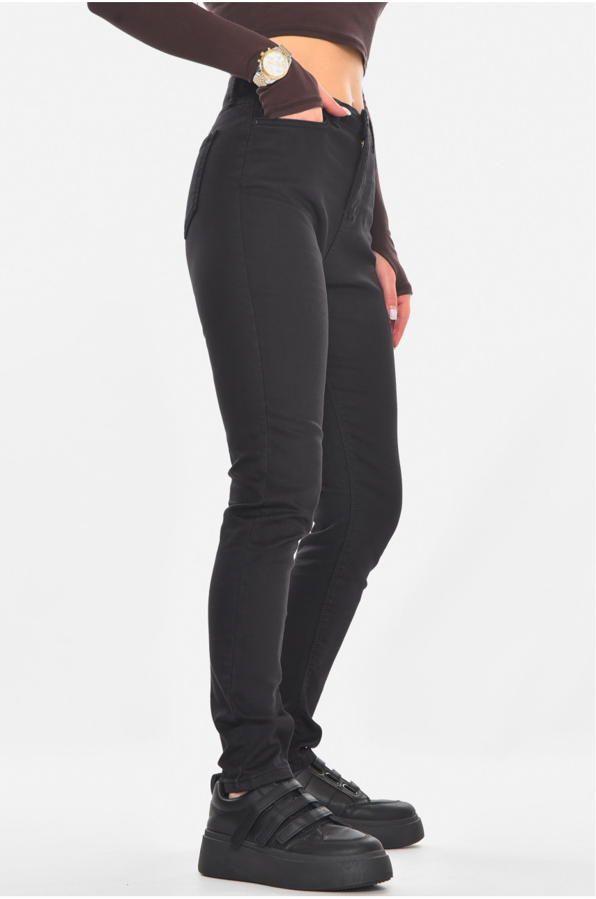 Джинсы женские однотонные черного цвета 826 210798
