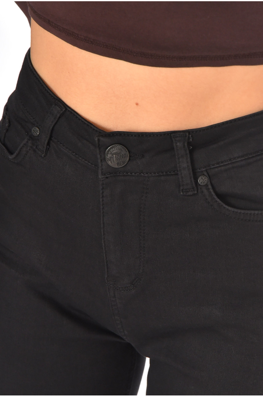 Джинсы женские однотонные черного цвета 826 210798