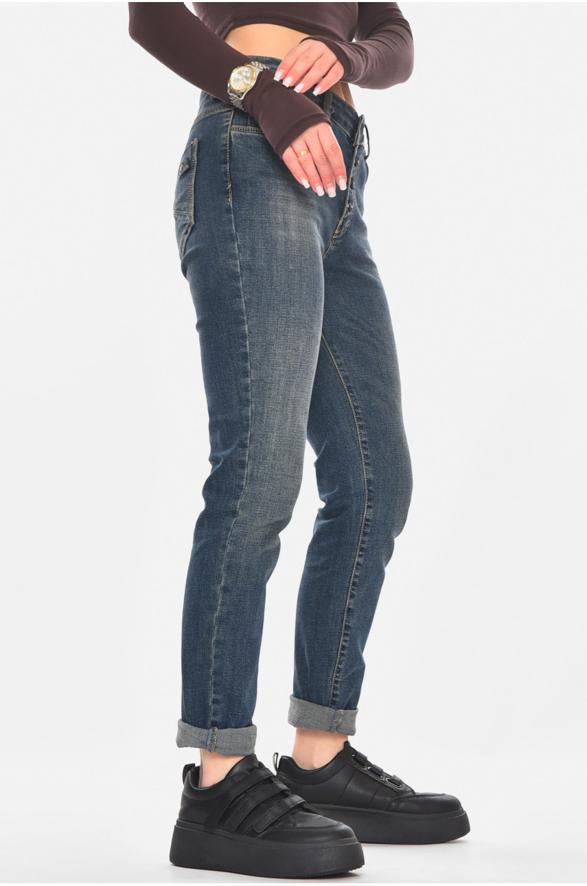 Джинсы женские однотонные синего цвета 301 210800