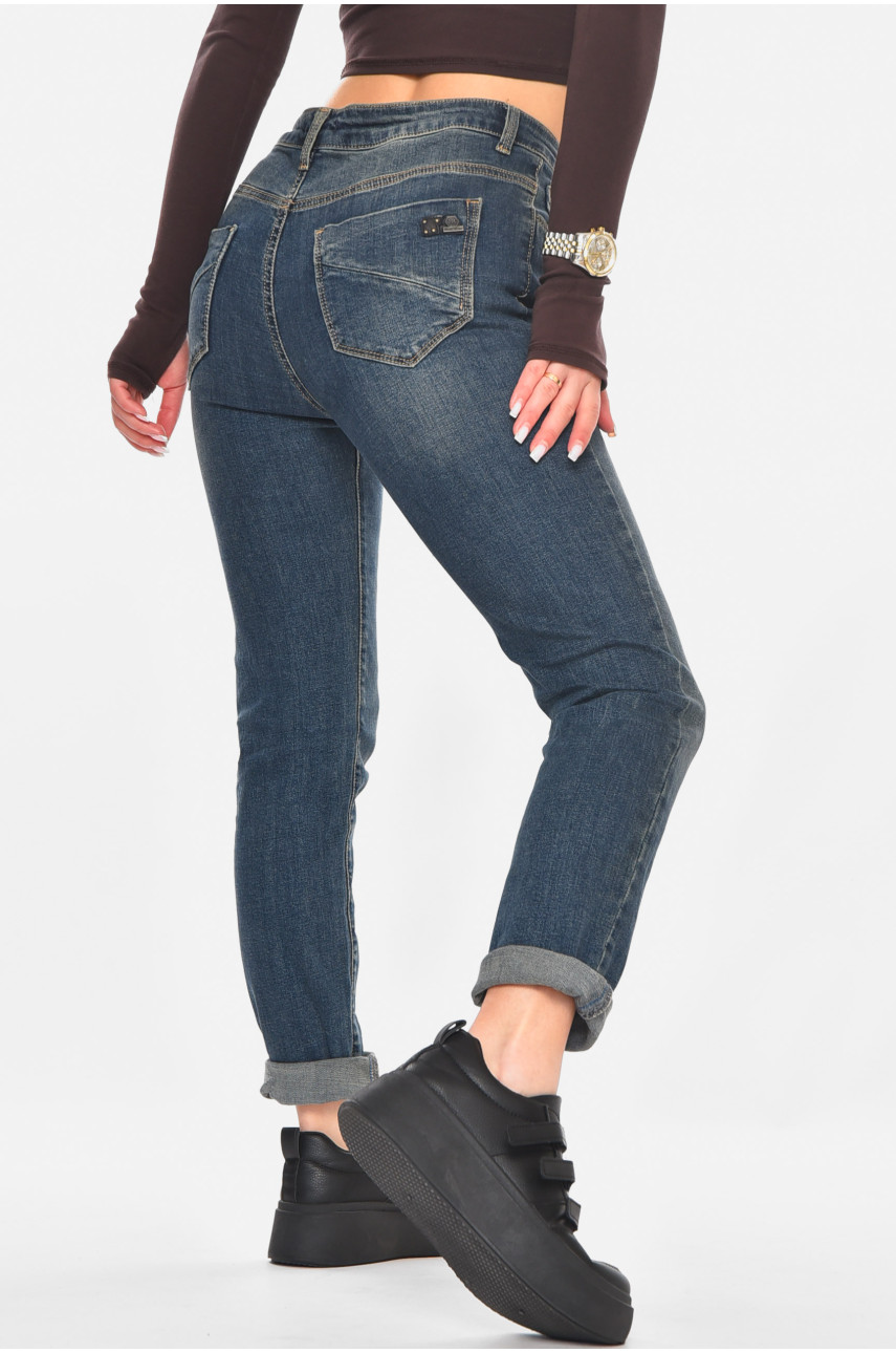 Джинсы женские однотонные синего цвета 301 210800