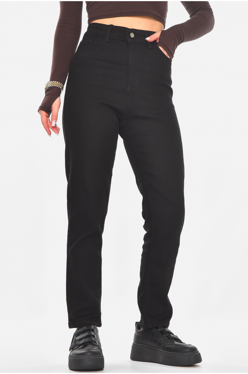 Джинсы женские однотонные черного цвета S5295 210806