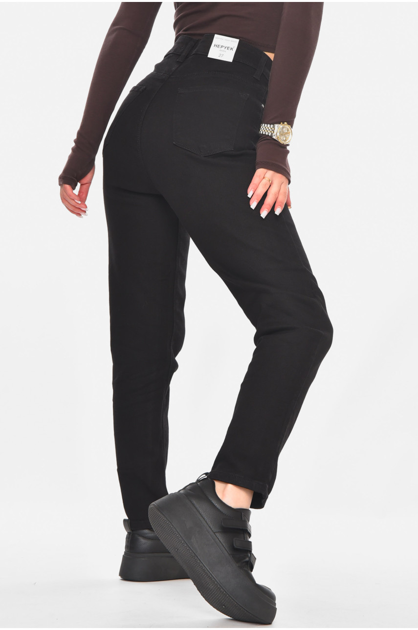 Джинсы женские однотонные черного цвета S5295 210806