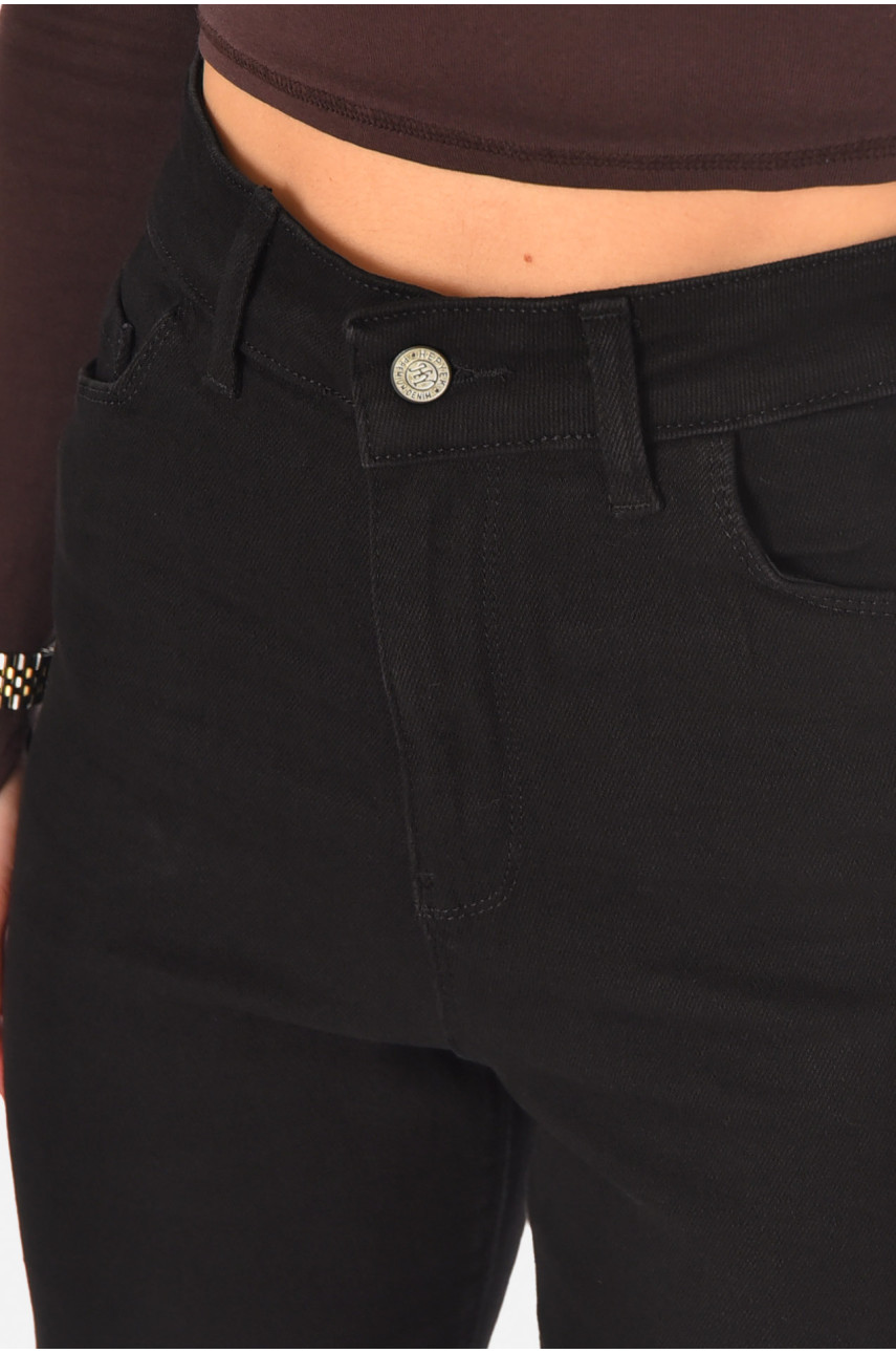 Джинсы женские однотонные черного цвета S5295 210806