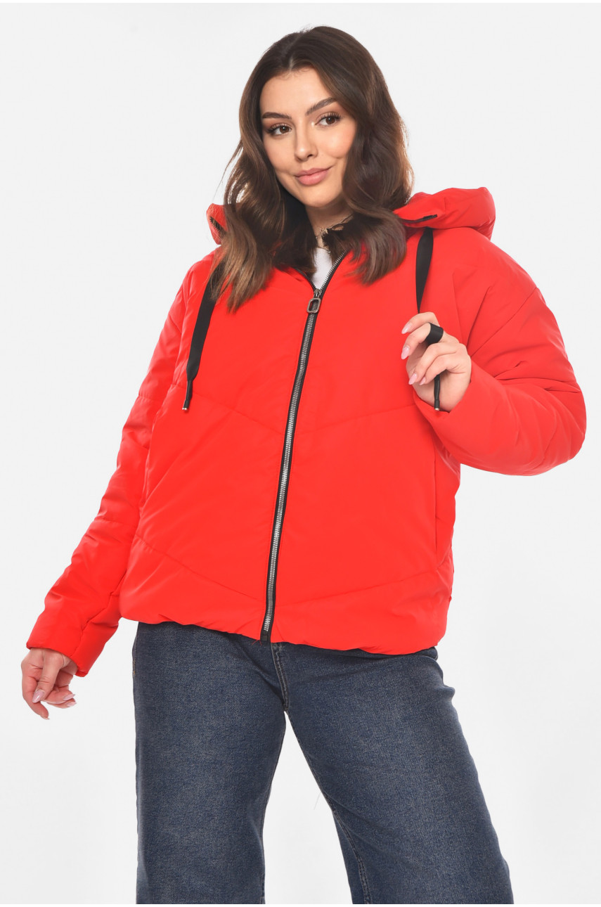 Куртка женская демисезонная красного цвета 207 210821