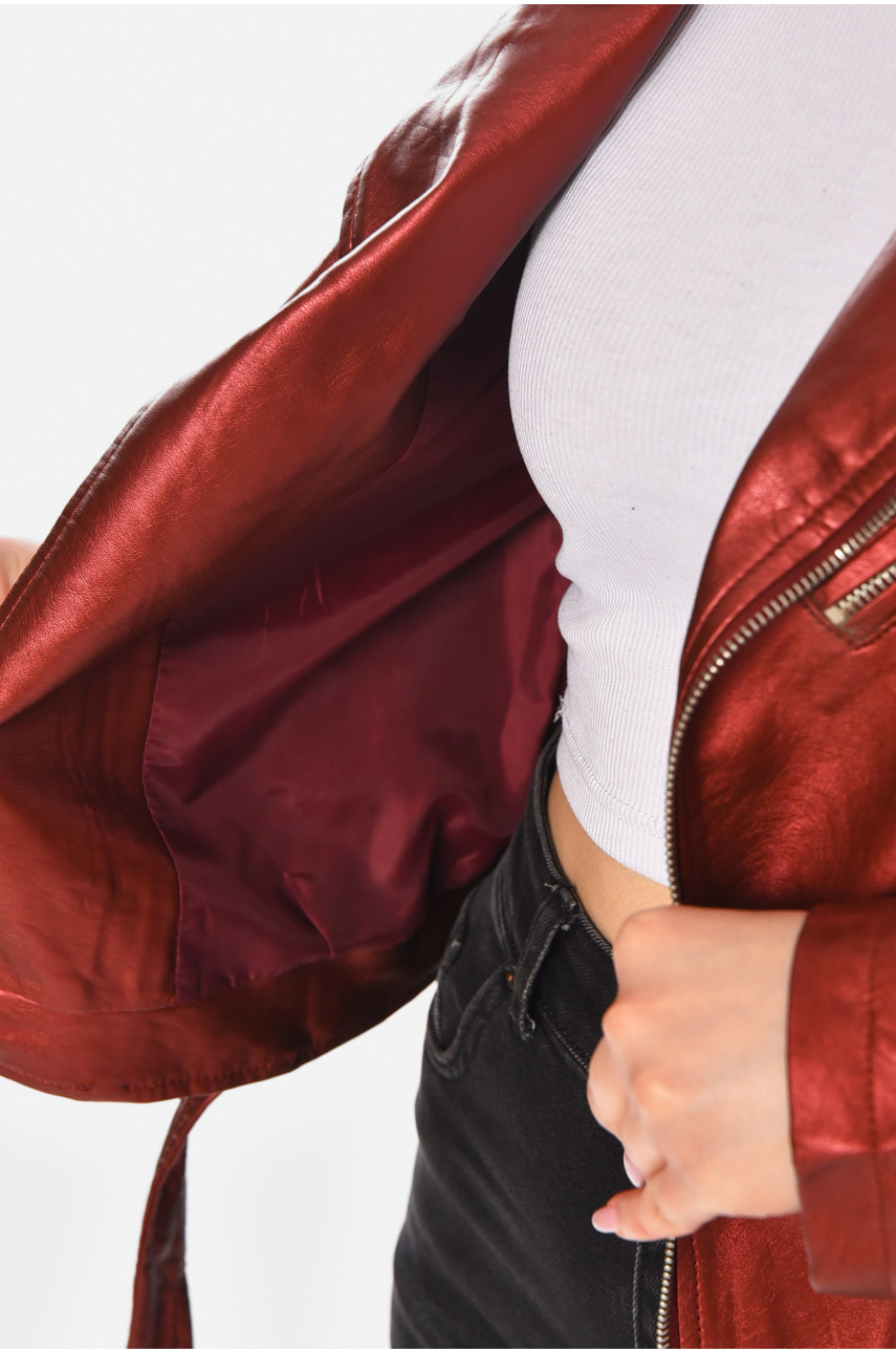 Куртка-косуха жіноча з екошкіри мідного кольору 1607 210831