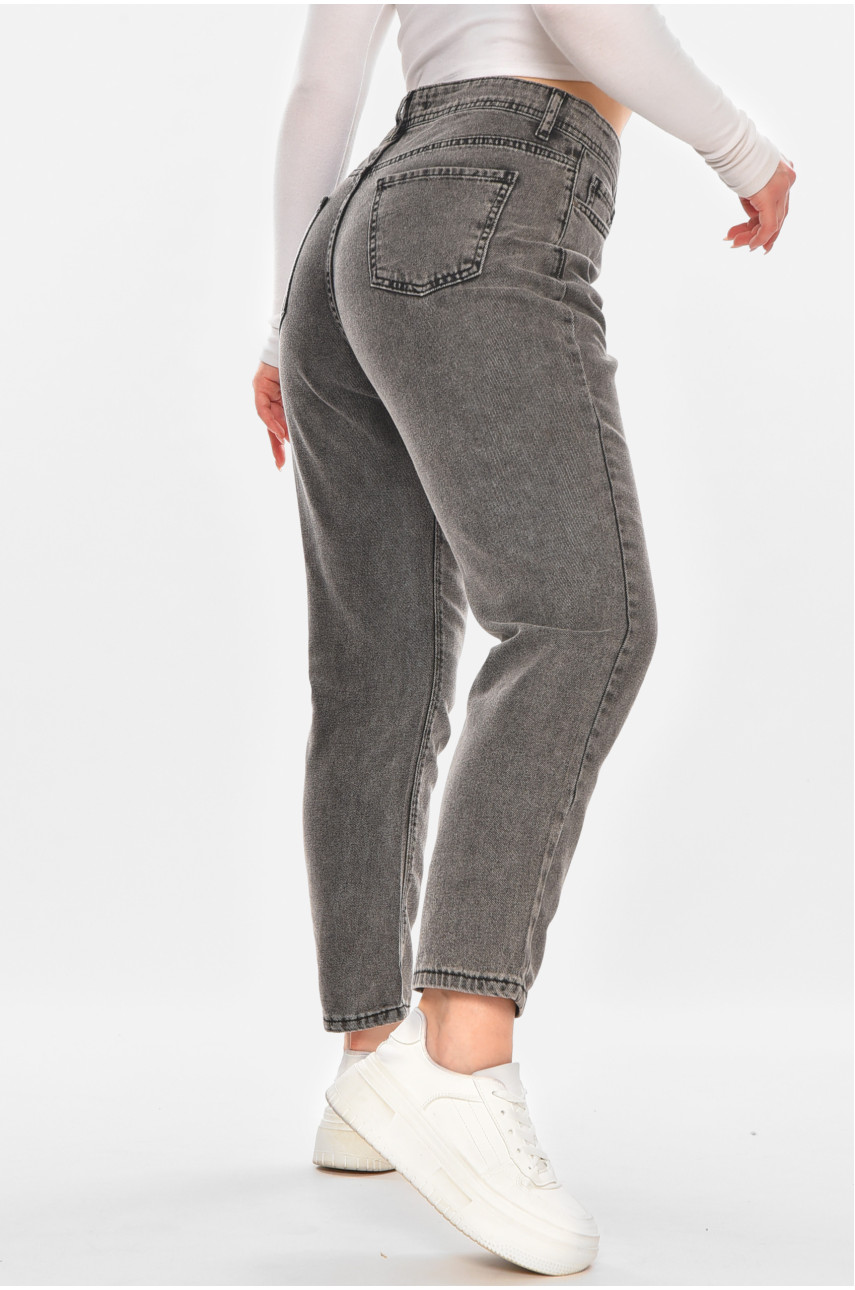 Джинси жіночі однотонні сірого кольору 210854