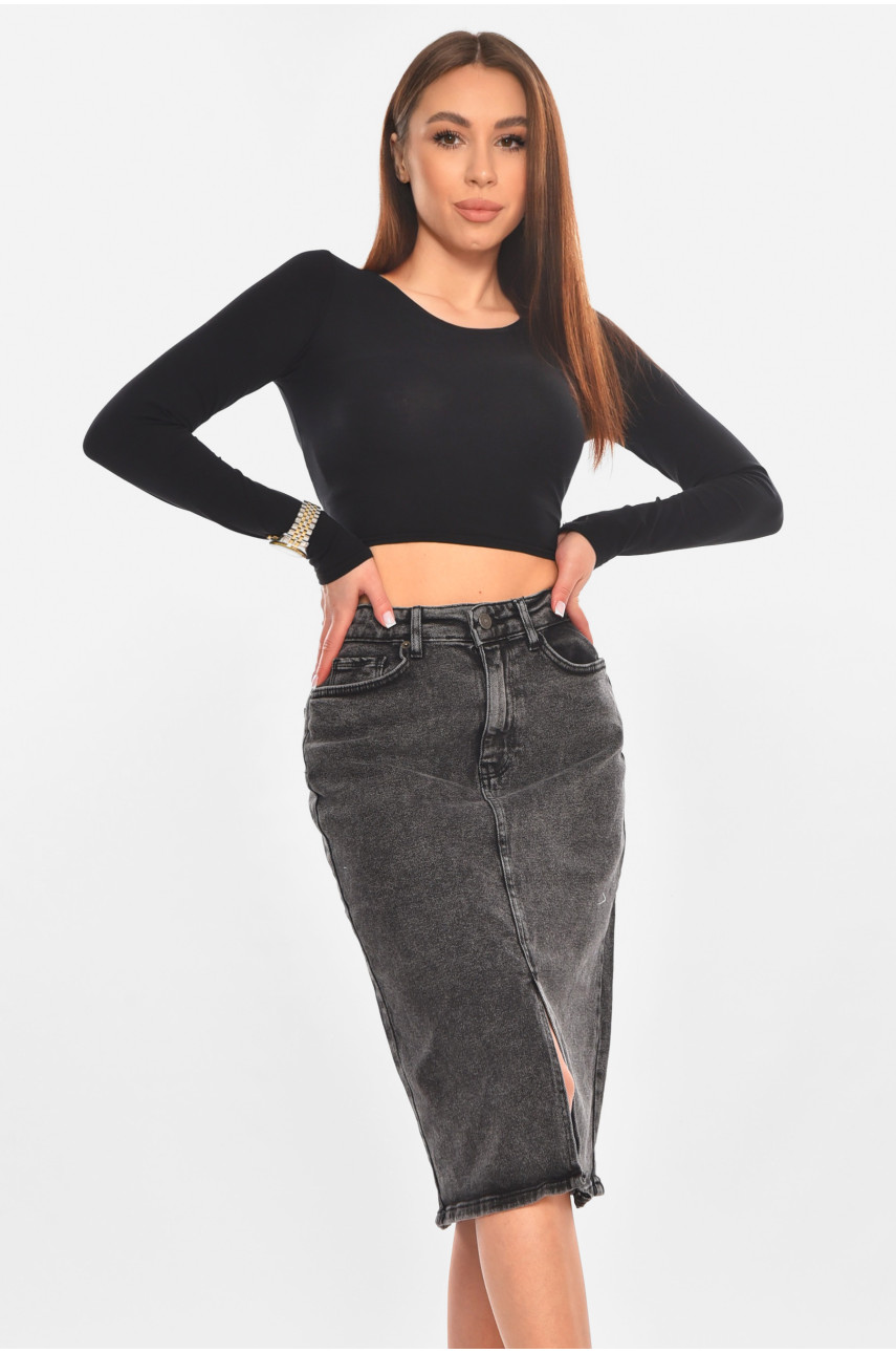 Спідниця жіноча джинсова темно-сірого кольору 2855 210856