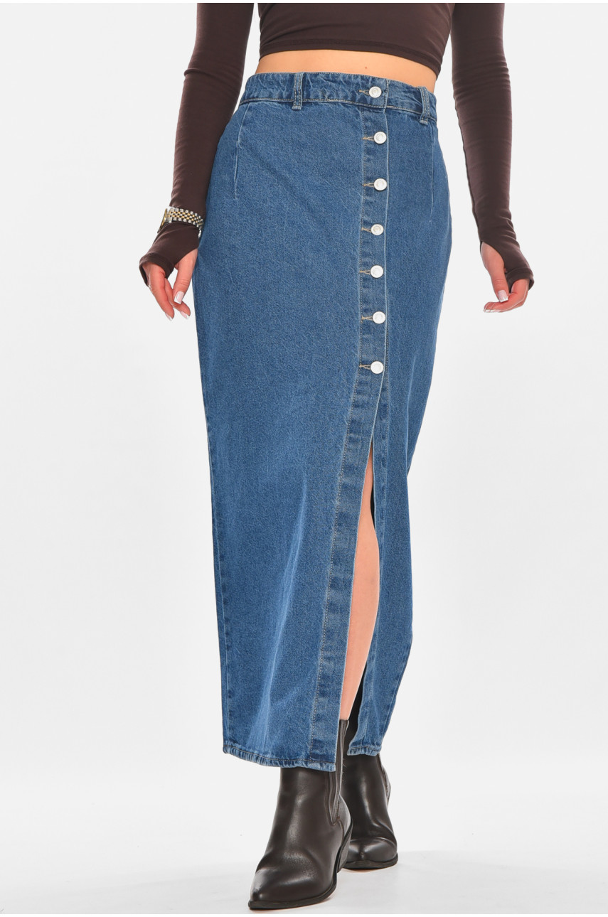 Спідниця жіноча джинсова подовжена синього кольору 7021 210861