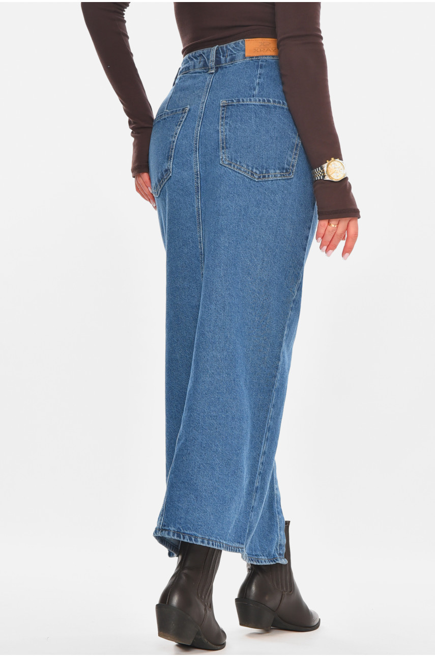 Спідниця жіноча джинсова подовжена синього кольору 7021 210861