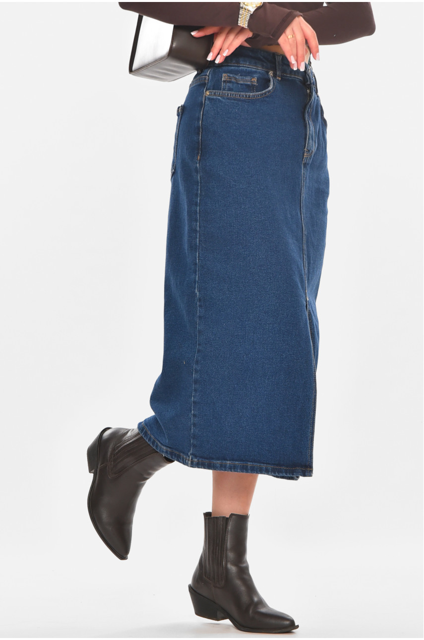 Спідниця жіноча джинсова темно-синього кольору 4589 210862