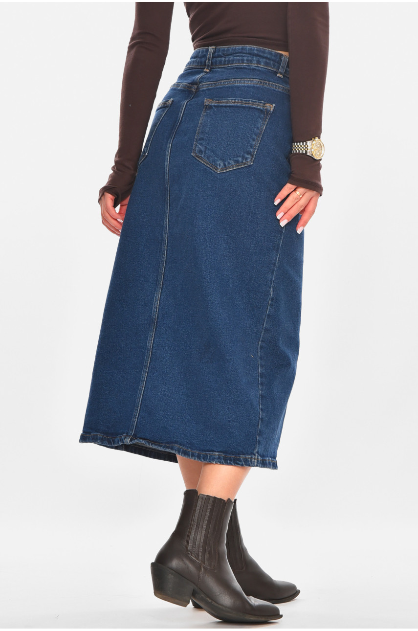 Спідниця жіноча джинсова темно-синього кольору 4589 210862