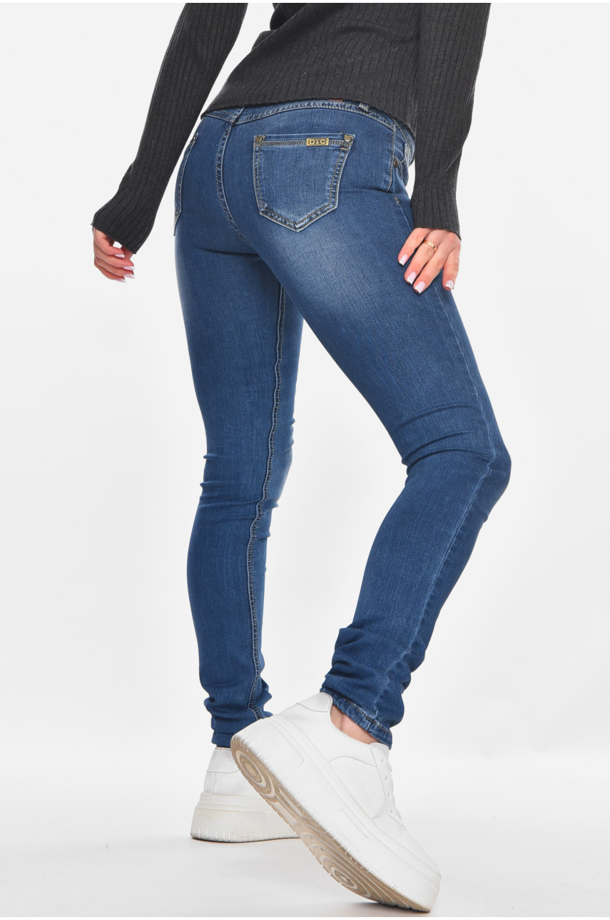 Джинсы женские однотонные синего цвета RA601 210864 Джинсы женские однотонные синего цвета RA601 210864