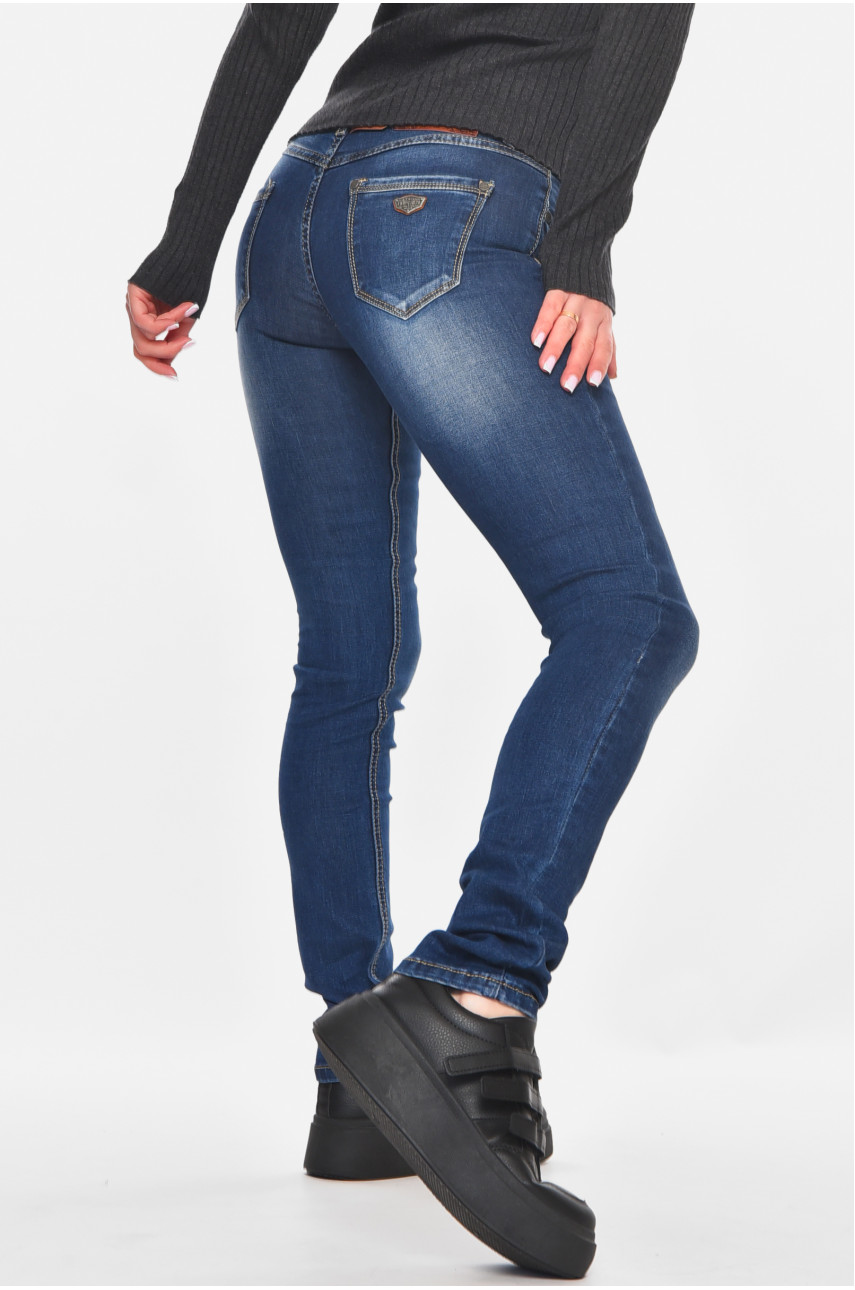 Джинсы женские однотонные синего цвета RA604 210865 Джинсы женские однотонные синего цвета RA604 210865
