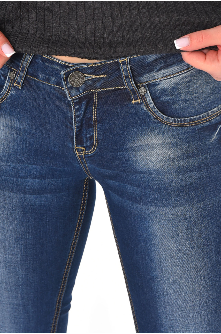 Джинсы женские однотонные синего цвета RA604 210865 Джинсы женские однотонные синего цвета RA604 210865