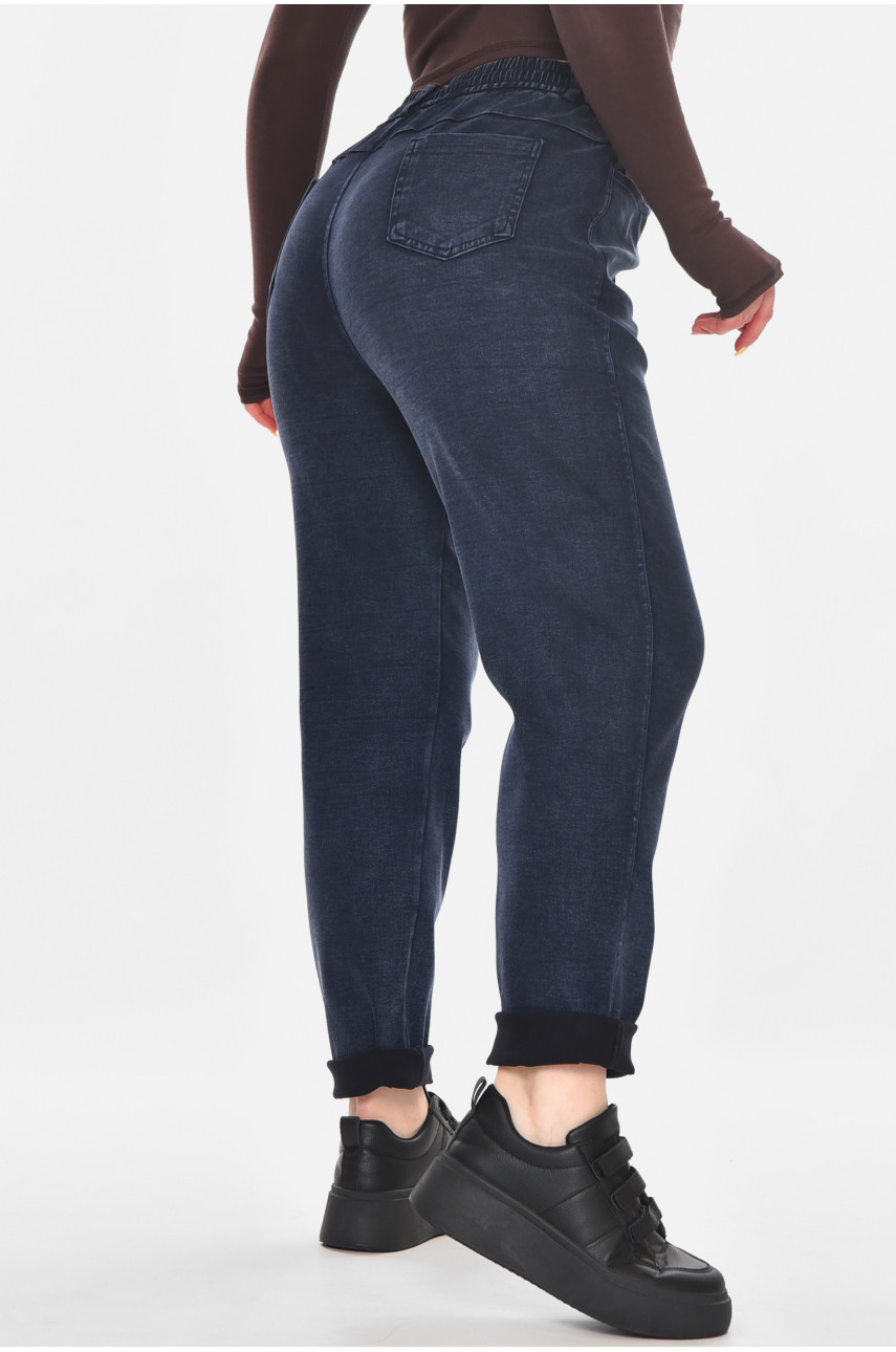 Джинсы женские однотонные тёмно-синего цвета А4088-1 210891