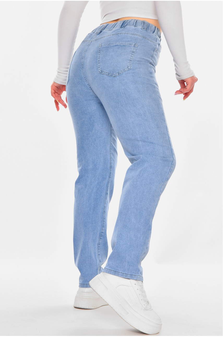 Джинсы женские однотонные голубого цвета 785-1B 210897