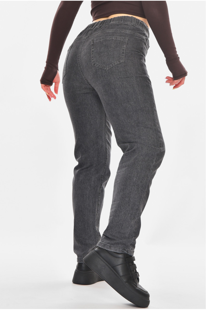 Джинсы женские однотонные тёмно-серого цвета 785-1С 210903