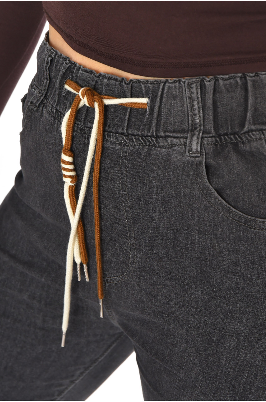 Джинсы женские однотонные тёмно-серого цвета 785-1С 210903