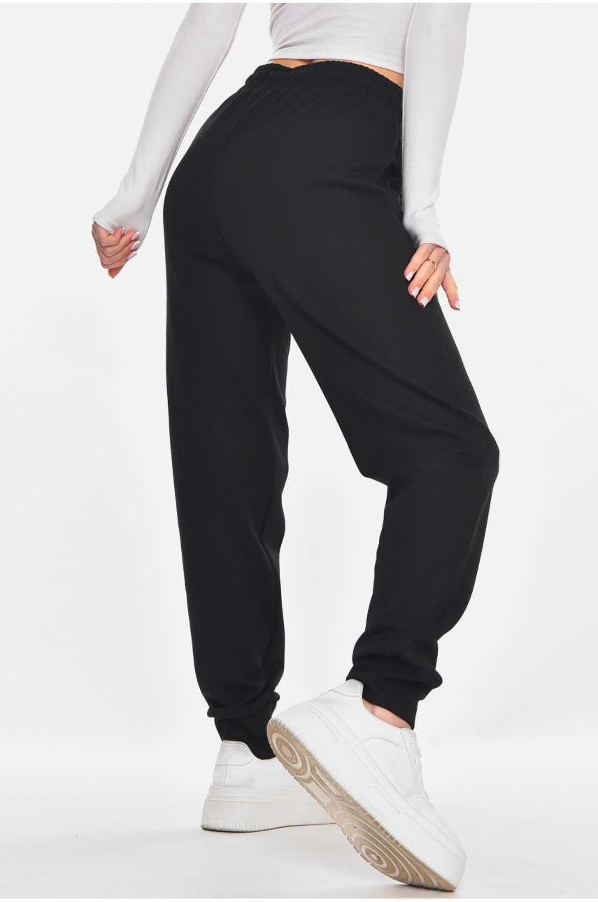 Спортивные штаны женские черного цвета 9654-4 210914