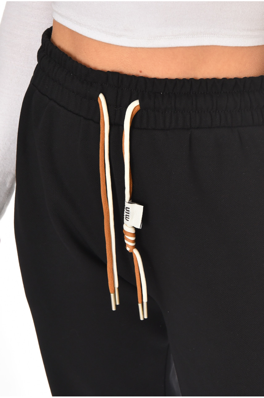 Спортивные штаны женские черного цвета 9654-4 210914