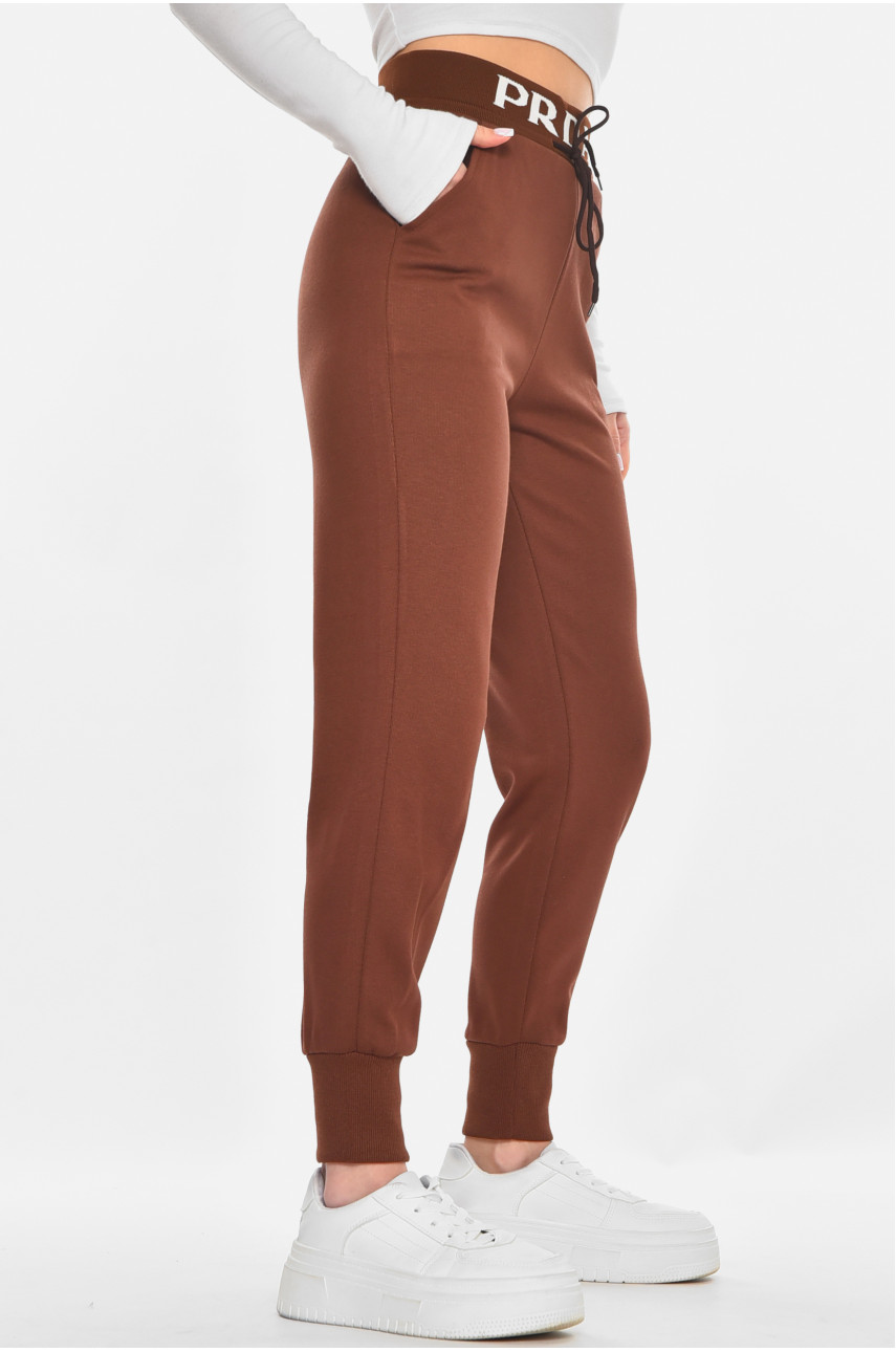 Спортивні штани жіночі коричневого кольору 1701 210916