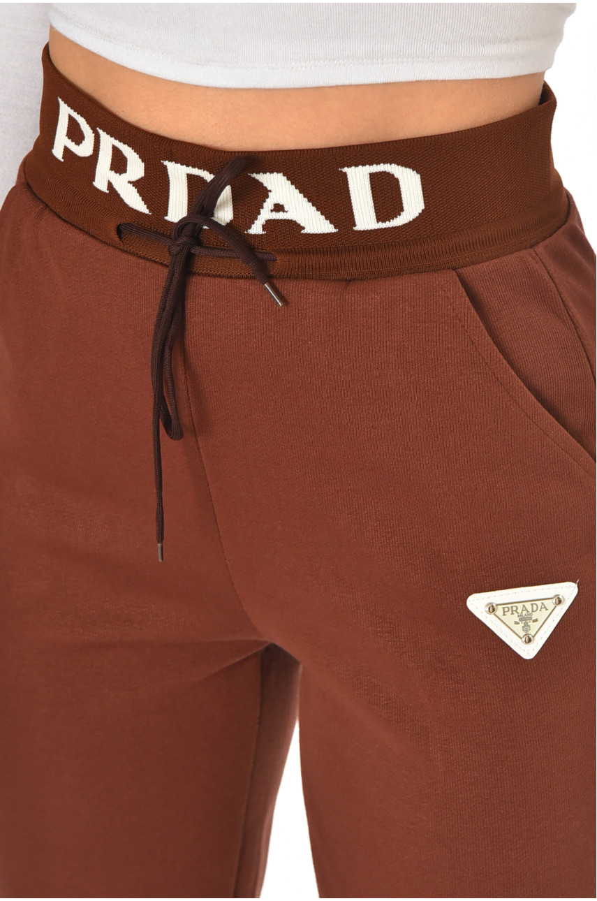 Спортивні штани жіночі коричневого кольору 1701 210916