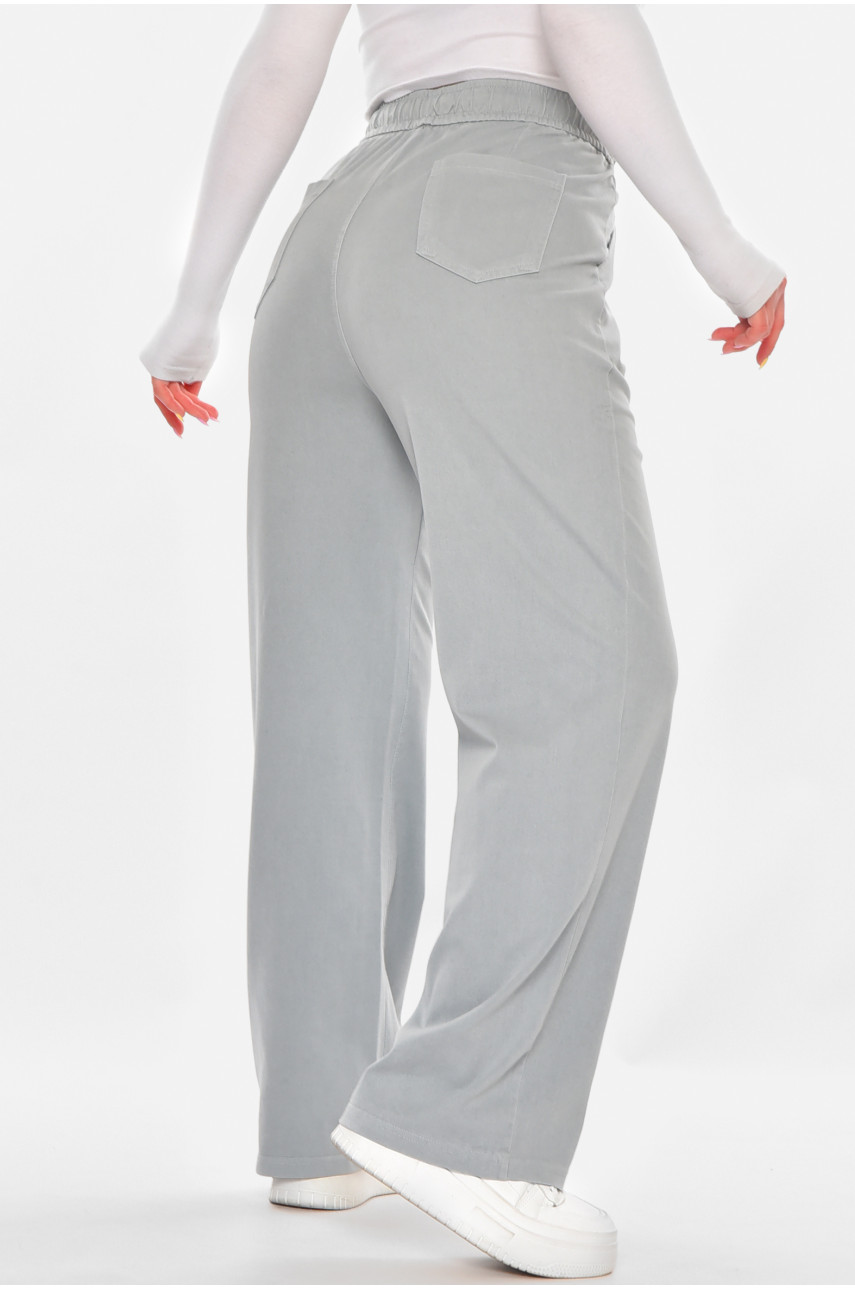 Штаны женские однотонные светло-серого цвета A4062 210917