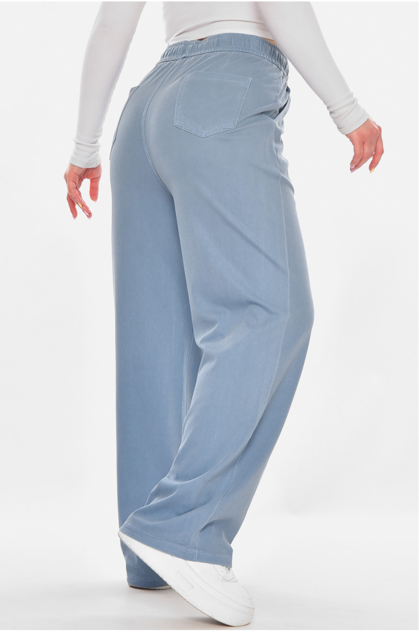 Штаны женские однотонные голубого цвета A4062 210919