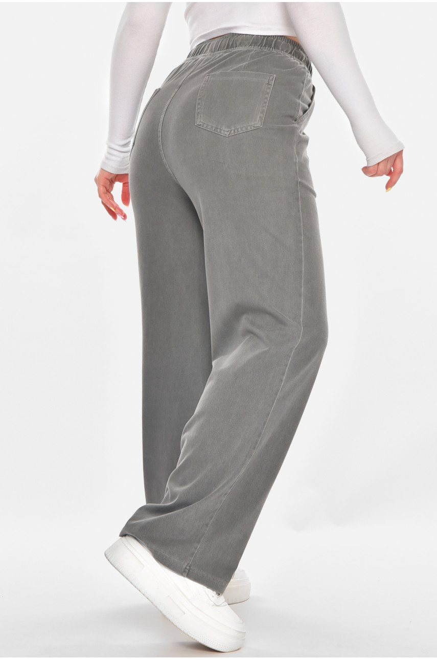 Штаны женские однотонные серого цвета A4062 210920 Штаны женские однотонные серого цвета A4062 210920