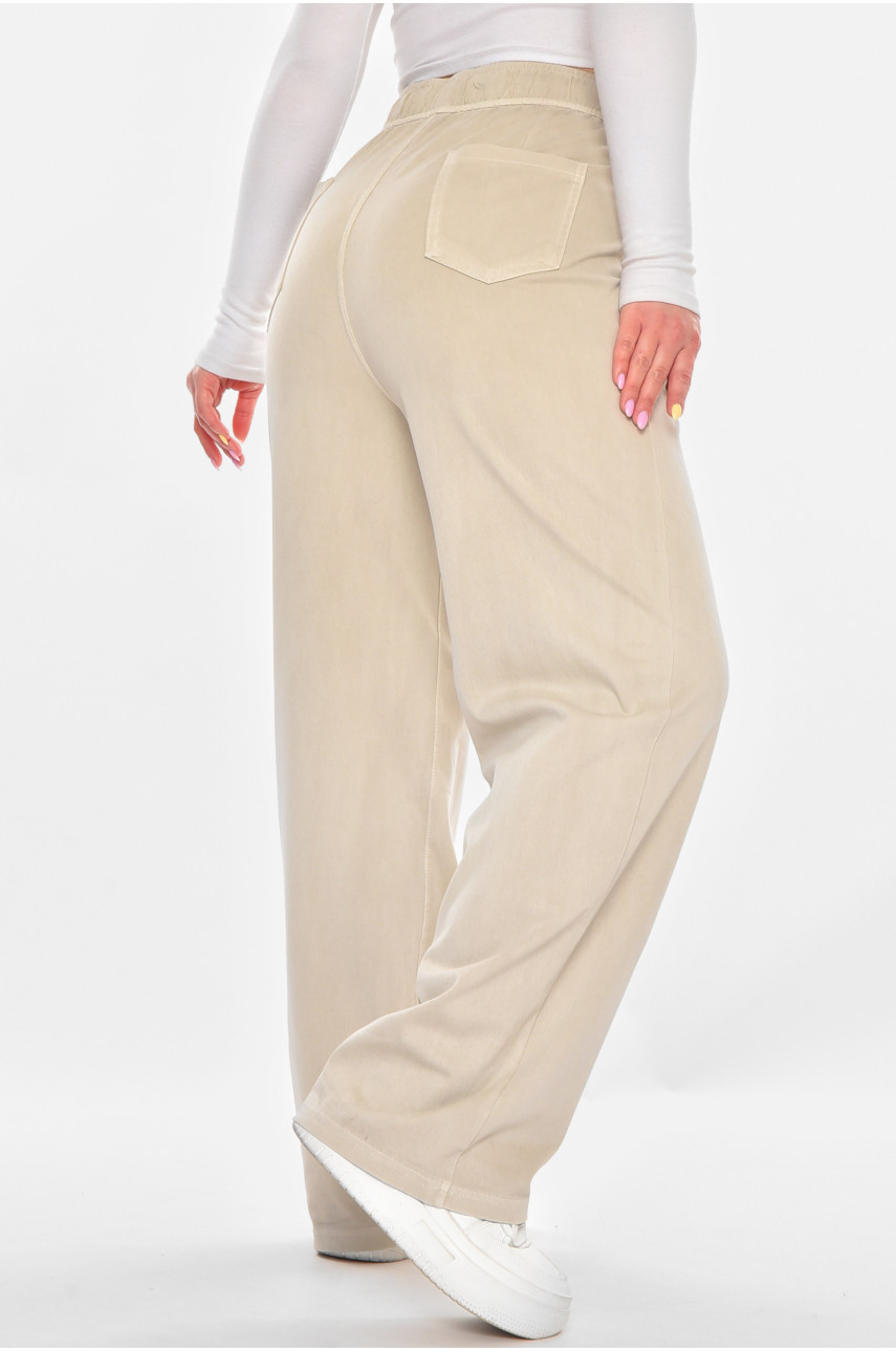 Штаны женские однотонные бежевого цвета A4062 210921