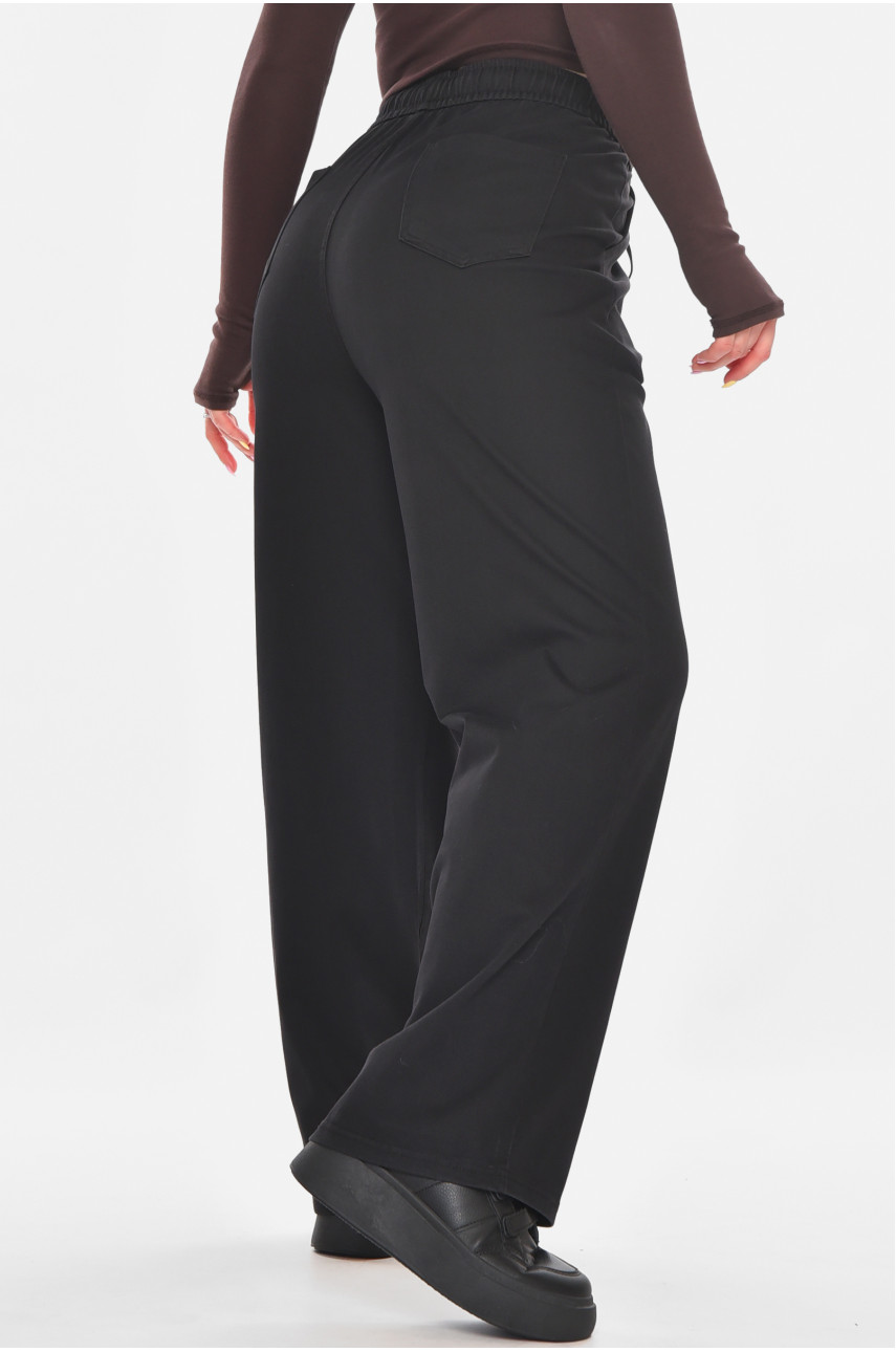 Штаны женские однотонные черного цвета A4062 210922 Штаны женские однотонные черного цвета A4062 210922