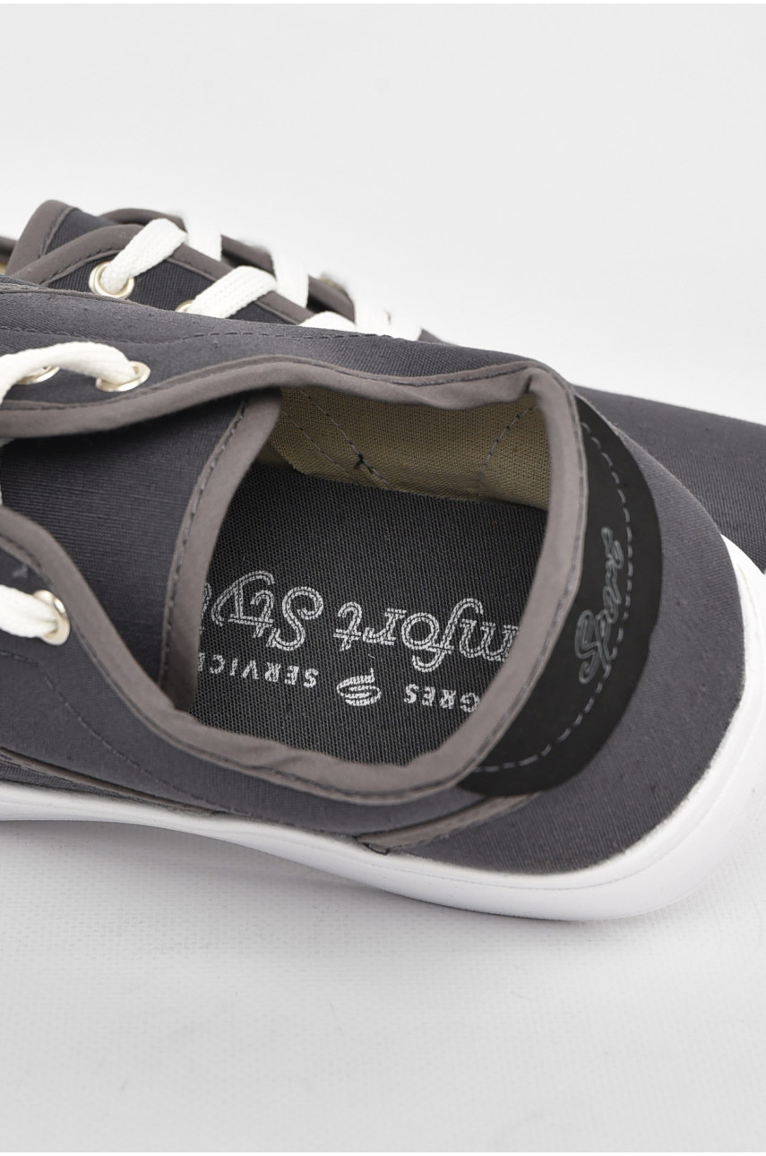 Кеды мужские серого цвета на шнуровке 2402 210930