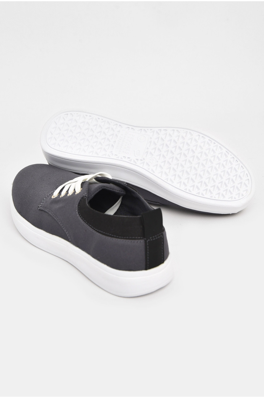 Кеды мужские серого цвета на шнуровке 2407 210931