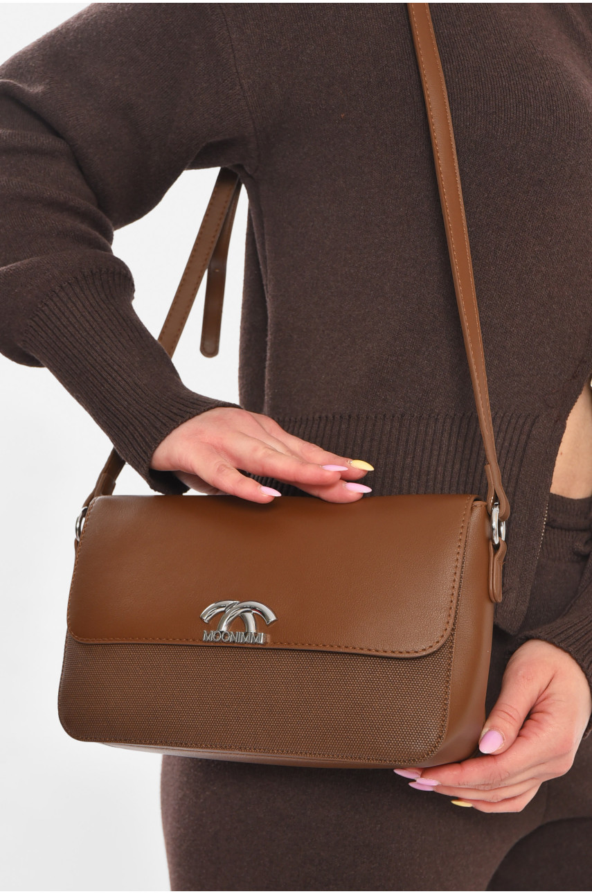 Сумка женская из экокожи коричневого цвета 210934