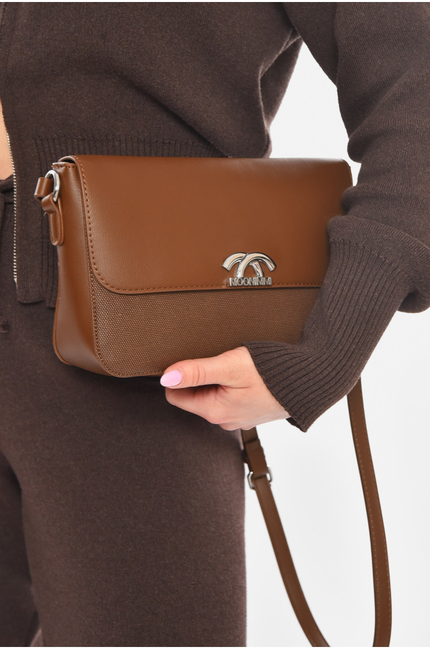 Сумка женская из экокожи коричневого цвета 210934