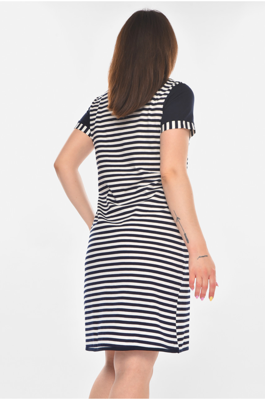 Туника женская полубатальная темно-синего цвета с принтом 210956 Туника женская полубатальная темно-синего цвета с принтом 210956