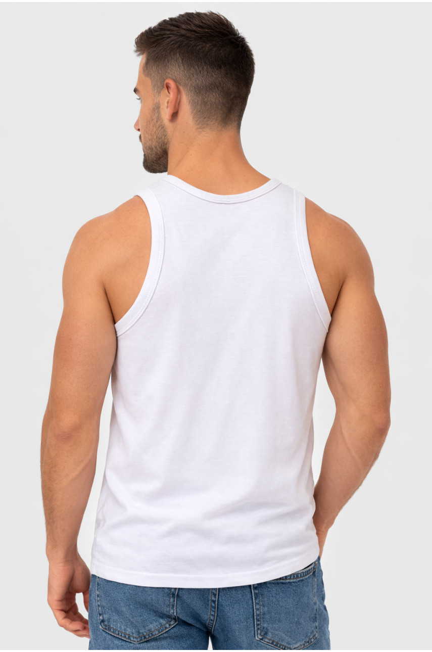 Майка мужская однотонная белого цвета 210962