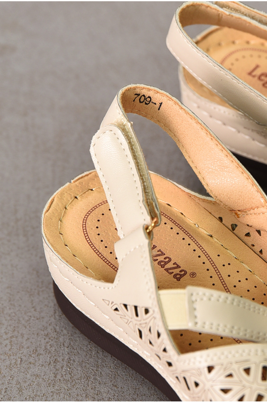 Босоножки женские бежевого цвета 709-1 210964 Босоножки женские бежевого цвета 709-1 210964