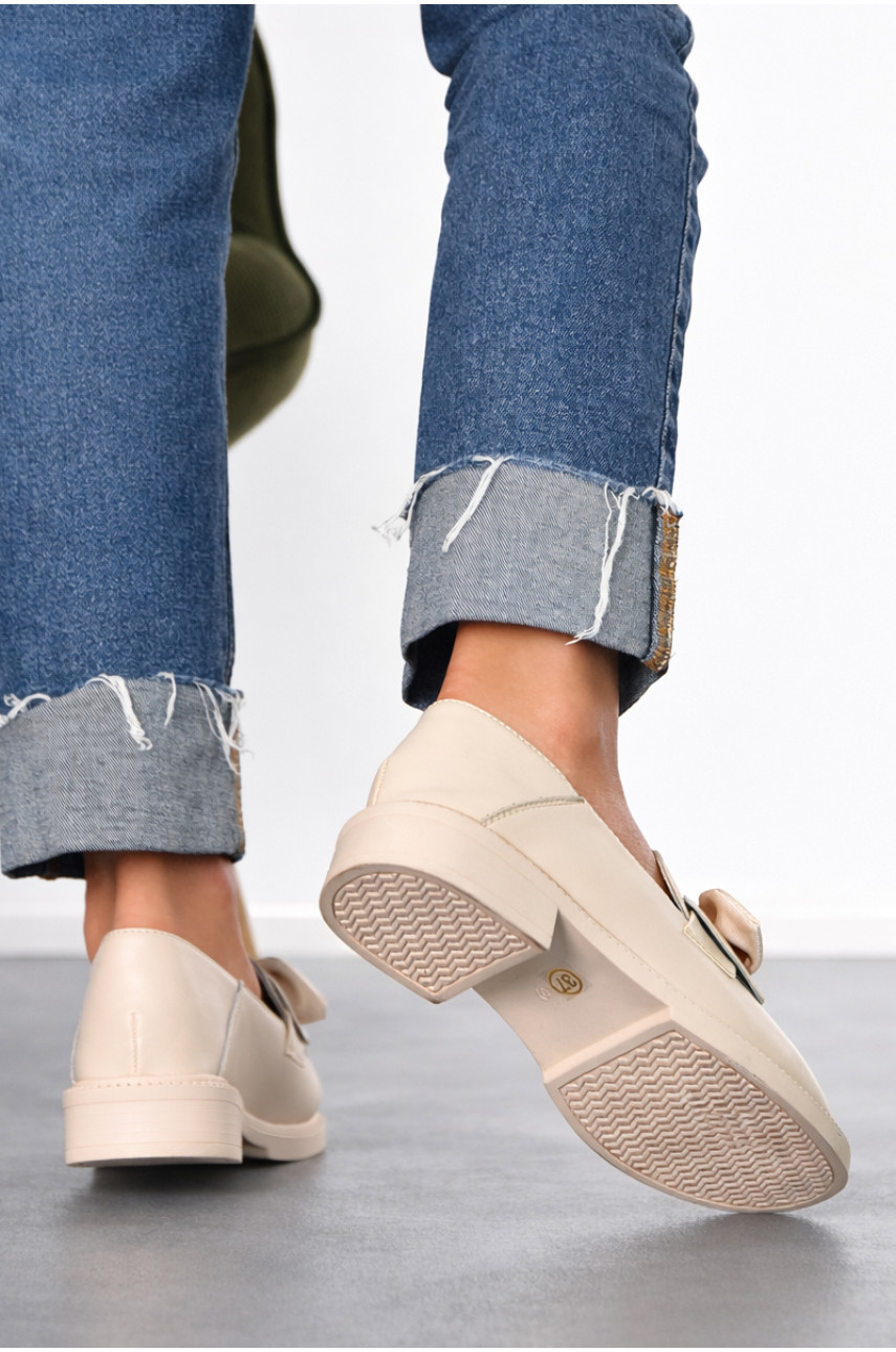 Туфли-лоферы женские бежевого цвета 92-3 210965 Туфли-лоферы женские бежевого цвета 92-3 210965