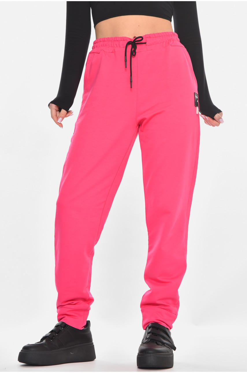 Спортивні штани жіночі однотонні малинового кольору 362 210968
